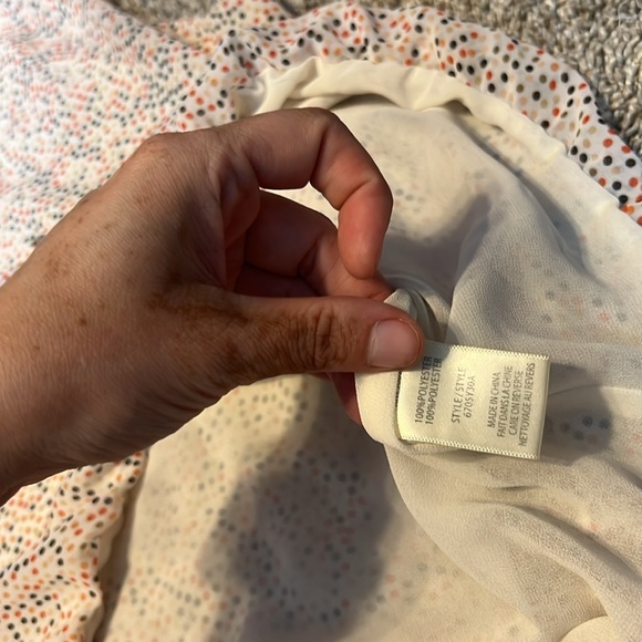 Max Studio Micro Dot Sleeveless Tie Neck Bubble Hem Blouse Size Medium - Picture 7 of 7